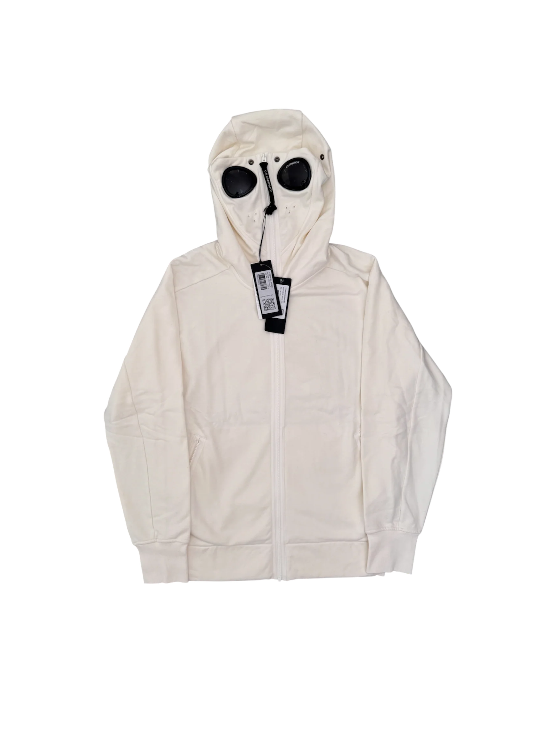 C.P. Company White Explorer Goggle Hoodie - XL