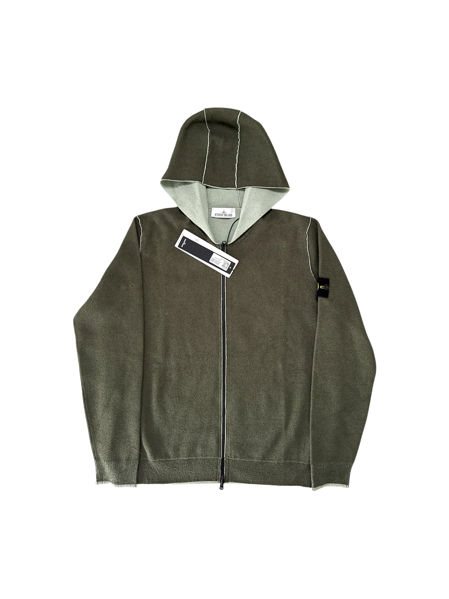 Stone Island 2025 Reversible Green Cardigan - Large