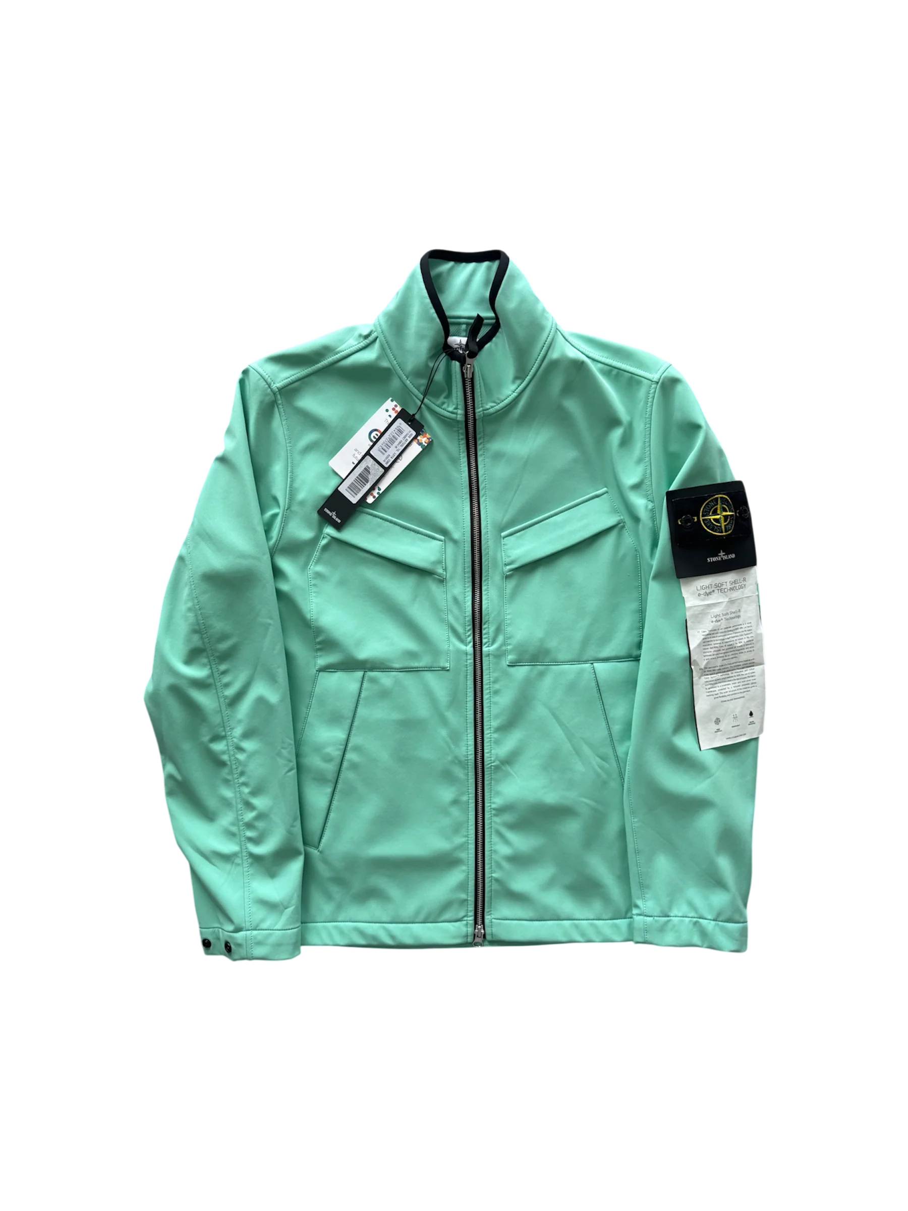 Stone Island 'Light Soft Shell-R e.dye' Aqua Jacket - XXL