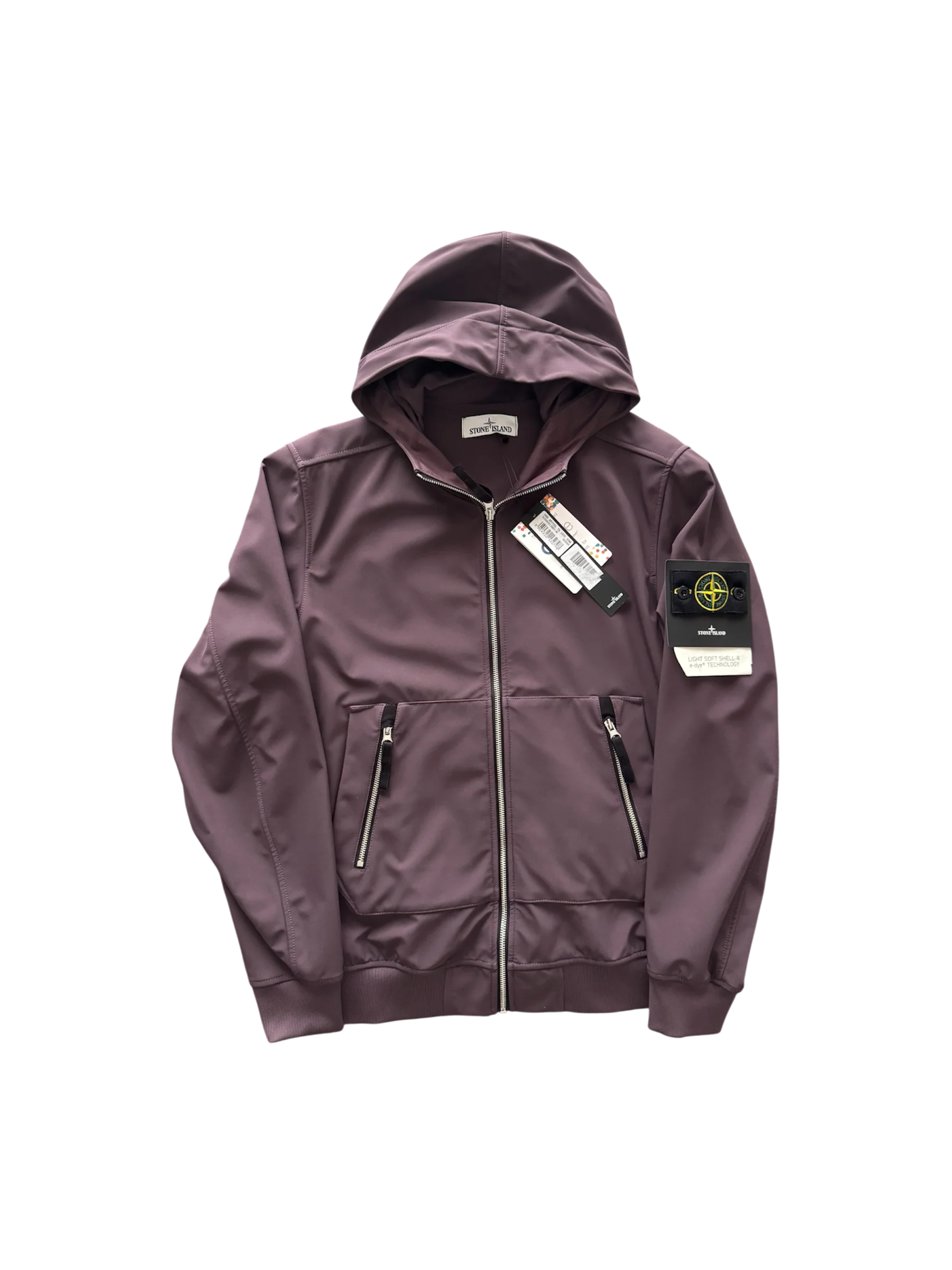 Stone Island 'Light Soft Shell-R e.dye' Violet Jacket - Medium