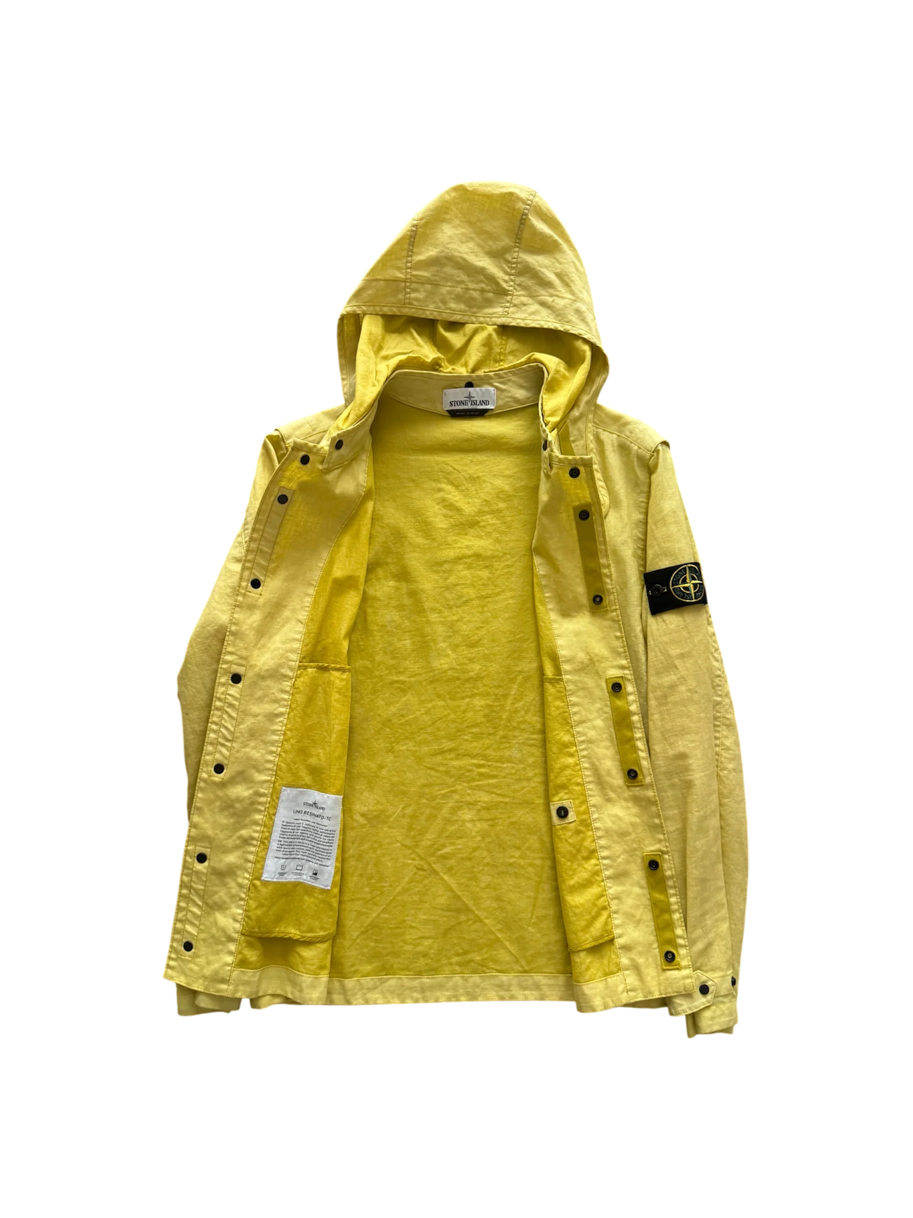 Stone Island Yellow 'Lino Resinato TC' Jacket - Medium - Image 2